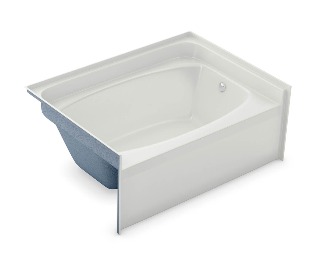 GT-4260 AcrylX Alcove Left-Hand Drain Bath in White, White, Left-hand Drain