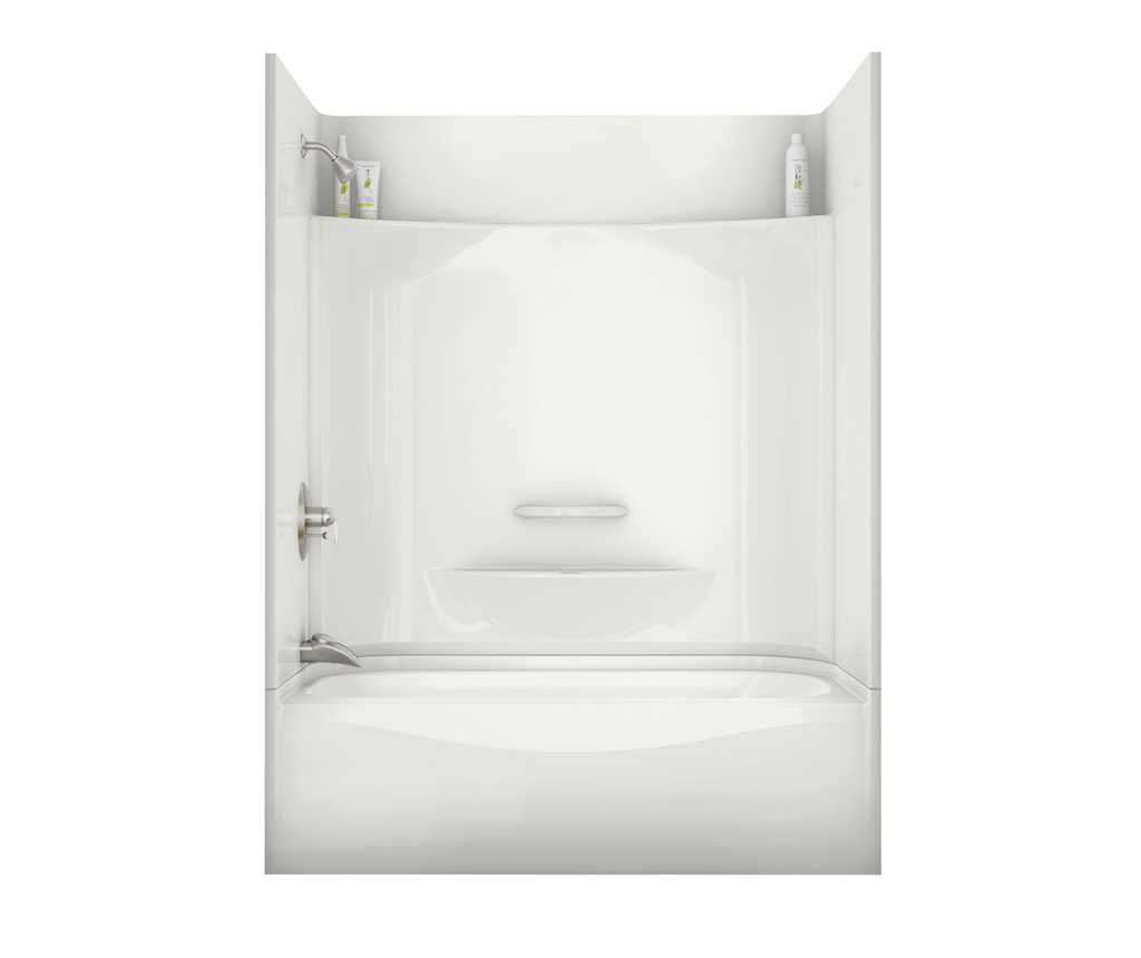 KDTS 3060 AcrylX Alcove Left-Hand Drain Four-Piece Tub Shower in White, White, Left-hand Drain