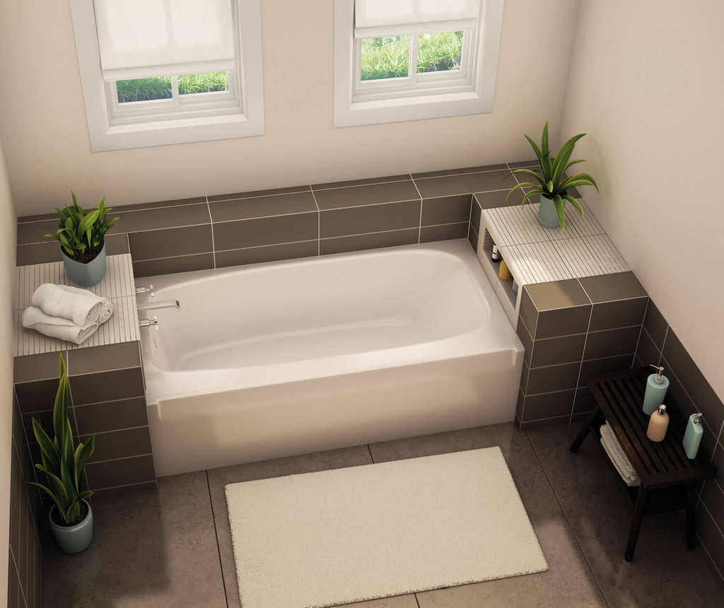 TO-3060 AFR AcrylX Alcove Left-Hand Drain Bath in White, White, Left-hand Drain
