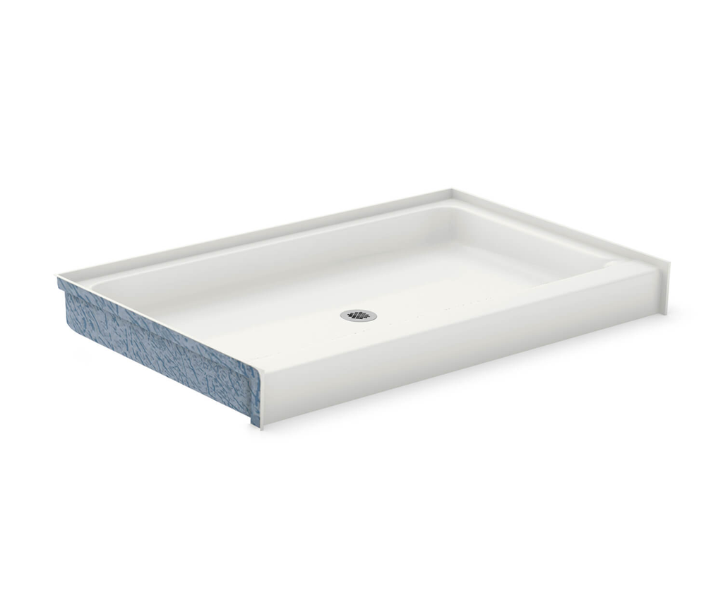 SP-3660 AcrylX Alcove Center Drain Shower Base in White, White, Center Drain