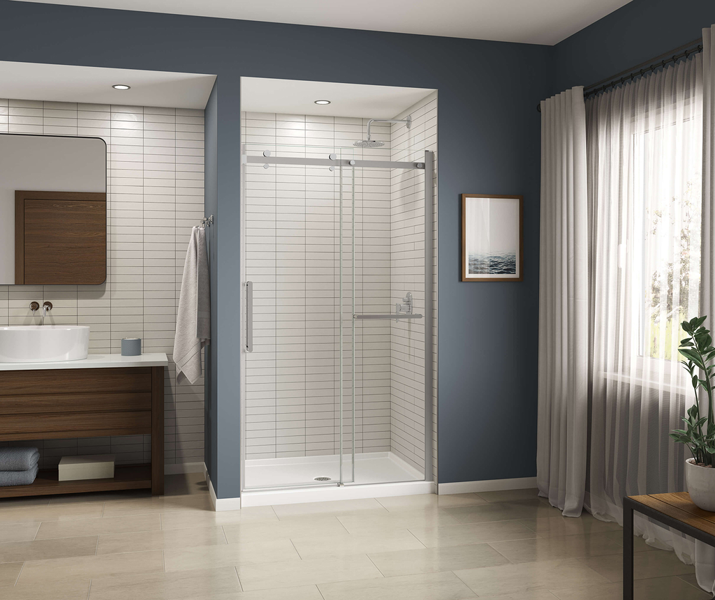 Icon SB4836 AcrylX Alcove Center Drain Shower Base in White, White, Center Drain