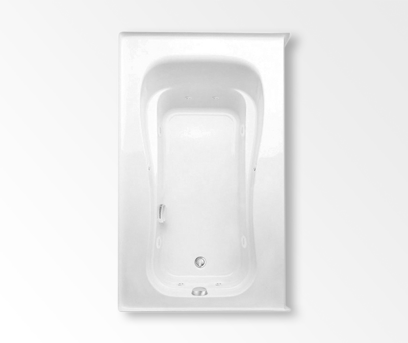 Novelli Stocking 60 x 37 Acrylic Alcove Left-Hand Drain Bathtub in White, White, Left-hand Drain