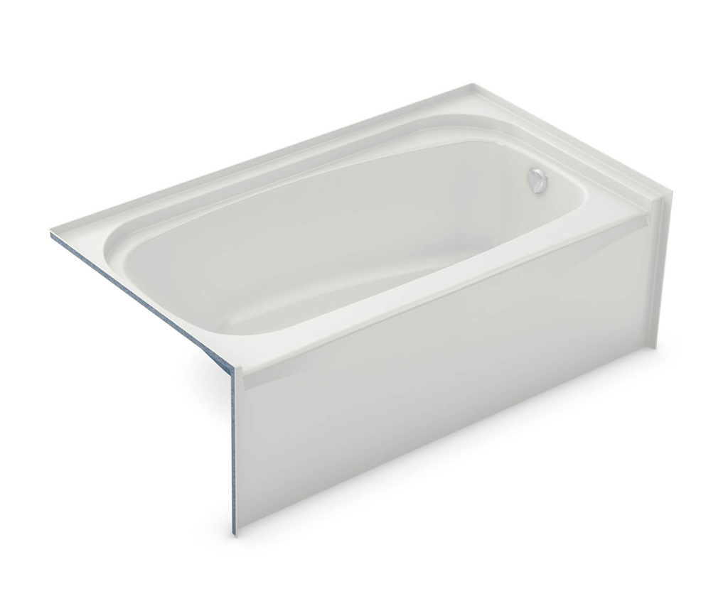 TOF-2954 AFR AcrylX Alcove Right-Hand Drain Bath in White, White, Right-hand Drain