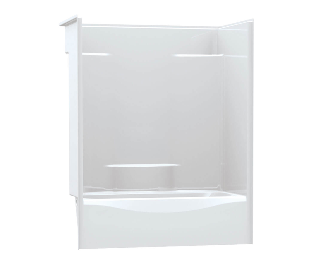 TS-3660 AFR AcrylX Alcove Left-Hand Drain One-Piece Tub Shower in White, White, Left-hand Drain