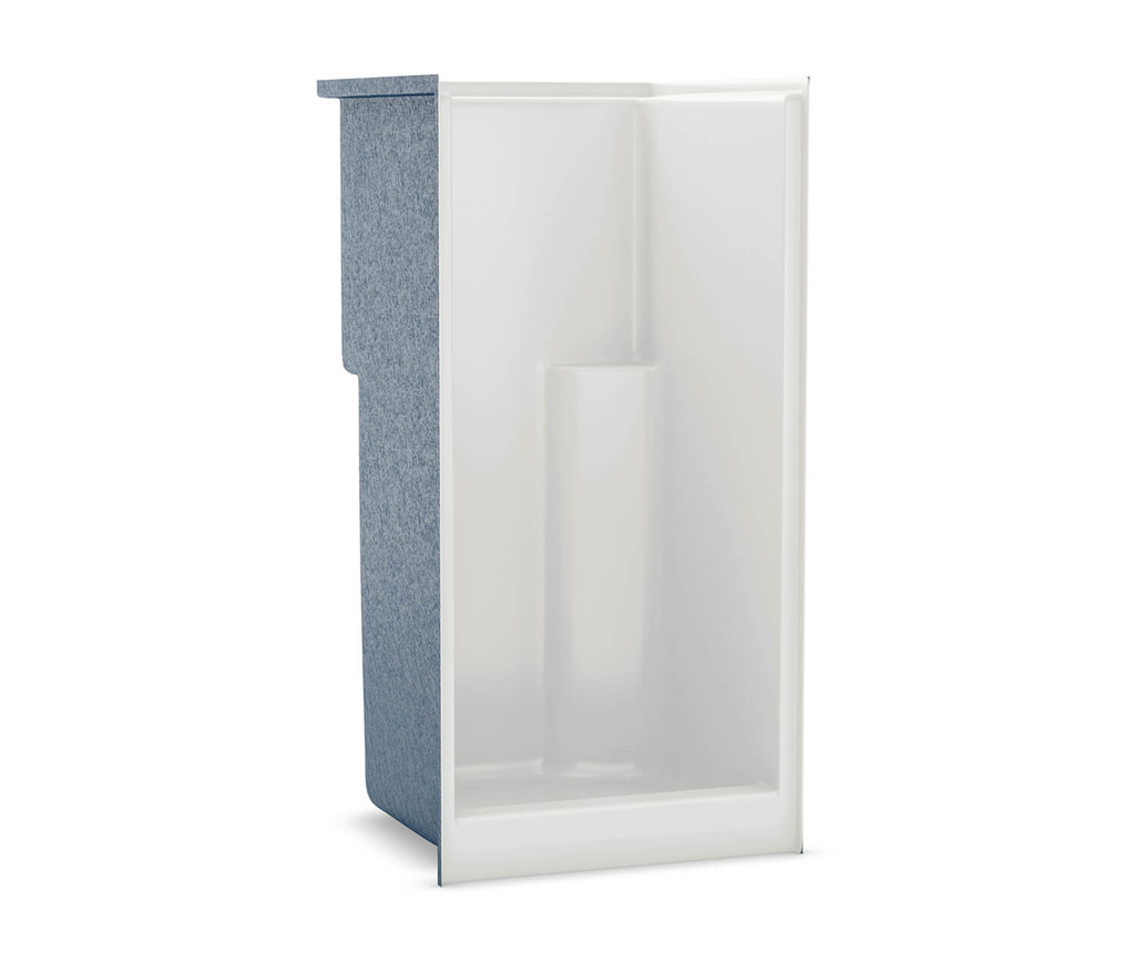 S-36 AcrylX Alcove Center Drain One-Piece Shower in White, White, No seat, center drain