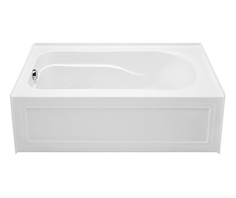 Dossi 30 Elements 60 x 30 Acrylic Alcove Left-Hand Drain Bathtub in White, White, Left-hand Drain
