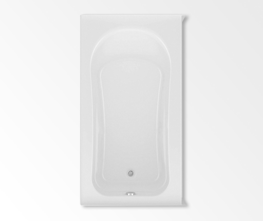 Dossi 30 Elements 60 x 30 Acrylic Alcove Left-Hand Drain Bathtub in White, White, Left-hand Drain