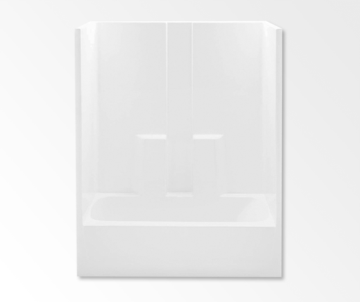 260330M AFR 60 x 30 AcrylX Alcove Left-Hand Drain One-Piece Tub Shower in White, White, Left-hand Drain