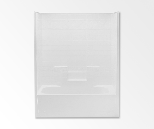 2603DTM AFR 60 x 32 AcrylX Alcove Left-Hand Drain One-Piece Tub Shower in White, White, Left-hand Drain
