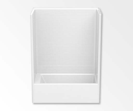 6036STTM AFR 60 x 36 AcrylX Alcove Left-Hand Drain One-Piece Tub Shower in White, White, Left-hand Drain