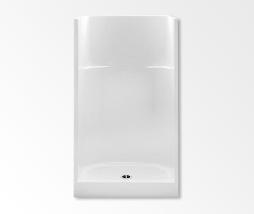 1363C 36 x 36 AcrylX Alcove Center Drain One-Piece Shower in White, White, Center Drain