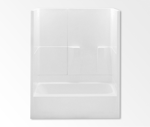 2603TRIO 60 x 30 AcrylX Alcove Left-Hand Drain Three-Piece Tub Shower in White, White, Left-hand Drain