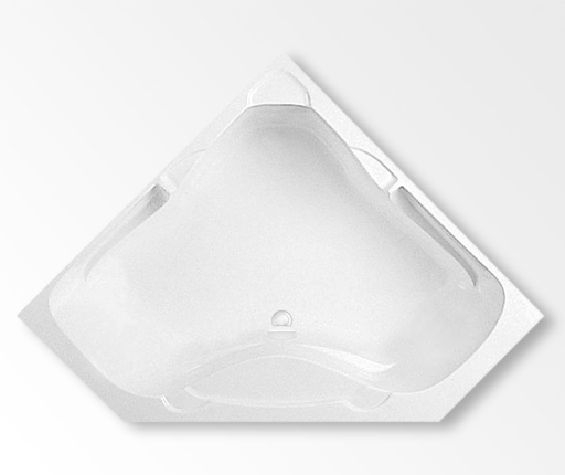 Preakness Elements 60 x 60 Acrylic Corner Front-Center Drain Bathtub in White, White, Center Front Drain