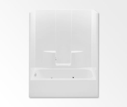 6036SG 60 x 35 AcrylX Alcove Left-Hand Drain One-Piece Tub Shower in White, White, Left-hand Drain