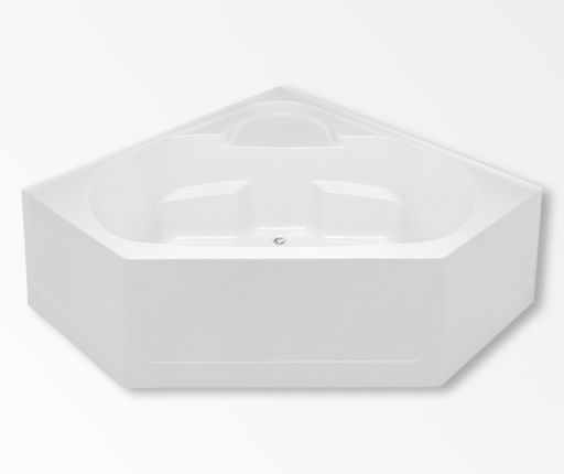 2600CBD 60 x 60 AcrylX Corner Center Drain Whirlpool Bathtub in White, White, Back Center Drain