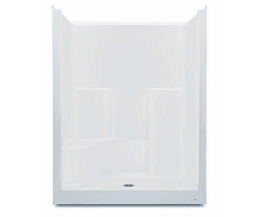 1603STS 60 x 36 AcrylX Alcove Right-Seat , Center Drain One-Piece Shower in White, White, Right seat, center drain