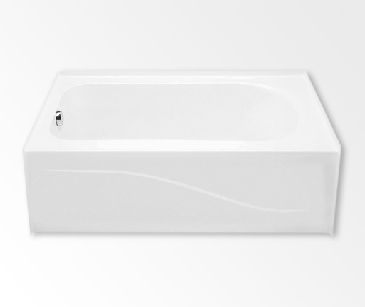 6030AIS 60 x 30 Acrylic Alcove Left-Hand Drain Bathtub in White, White, Left-hand Drain
