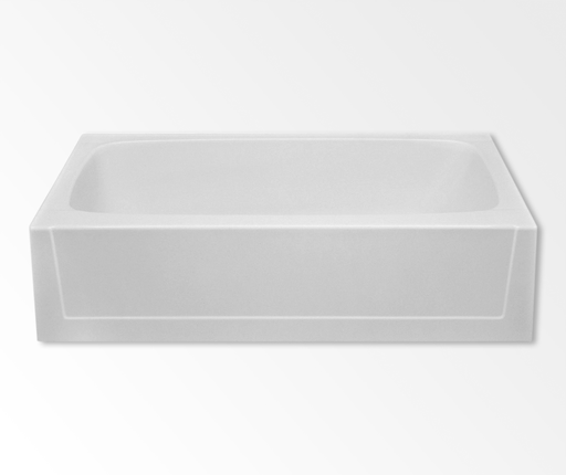 260030M AFR 60 x 30 AcrylX Alcove Left-Hand Drain Bathtub in White, White, Left-hand Drain