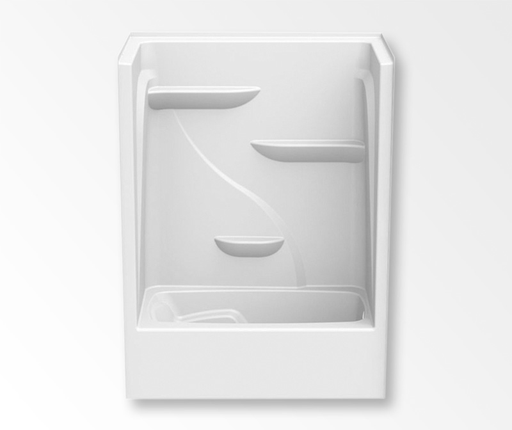 E260 60 x 34 Acrylic Alcove Left-Hand Drain One-Piece Tub Shower in White, White, Left-hand Drain