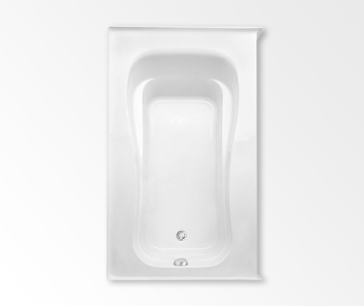 Novelli Stocking 60 x 37 Acrylic Alcove Left-Hand Drain Bathtub in White, White, Left-hand Drain
