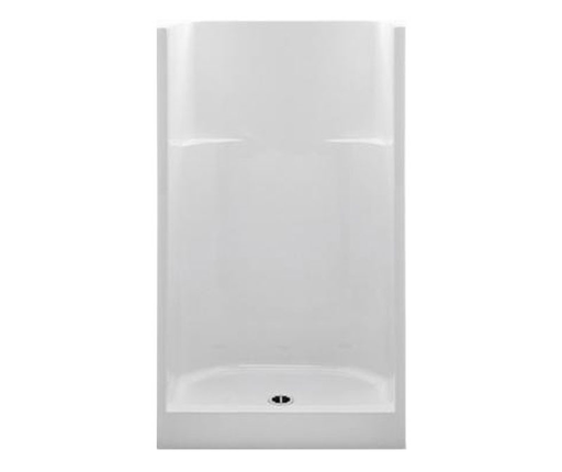 1423CM AFR 42 x 34 AcrylX Alcove Center Drain One-Piece Shower in White, White, Center Drain