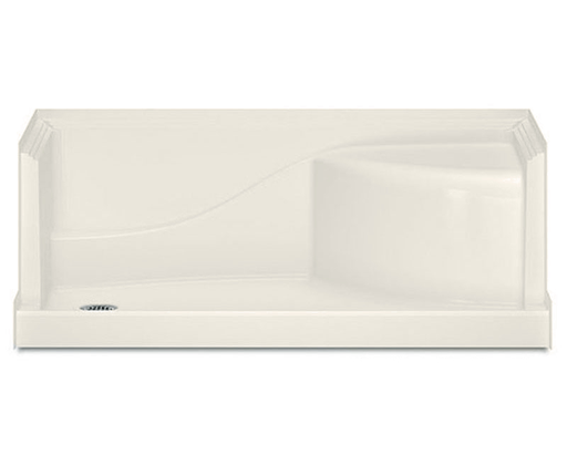 6032APANL/R 60 x 32 Acrylic Alcove Left-Hand Drain Shower Base in White, White, Left-hand Drain