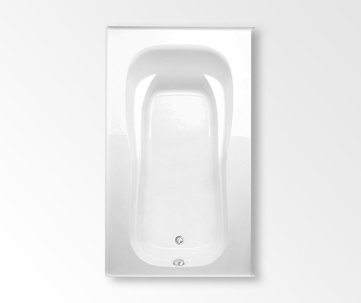 Cariani Elements 72 x 42 Acrylic Alcove Left-Hand Drain Bathtub in White, White, Left-hand Drain