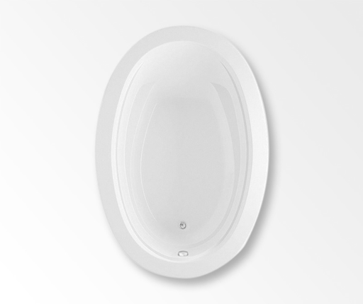 Belmont I Elements 59 x 40 Acrylic Drop-in Universal Drain Bathtub in White, White, Universal
