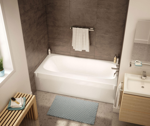 TO-3060 AFR AcrylX Alcove Left-Hand Drain Bath in White, White, Left-hand Drain