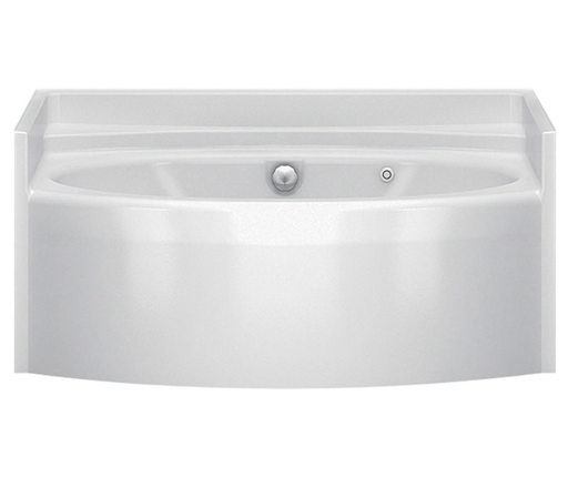 6042BWCM AFR 60 x 34 AcrylX Alcove Center Drain Bathtub in White, White, Back Center Drain
