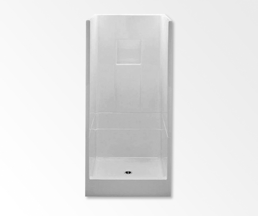 13232P 32 x 32 AcrylX Alcove Center Drain Two-Piece Shower in White, White, Center Drain