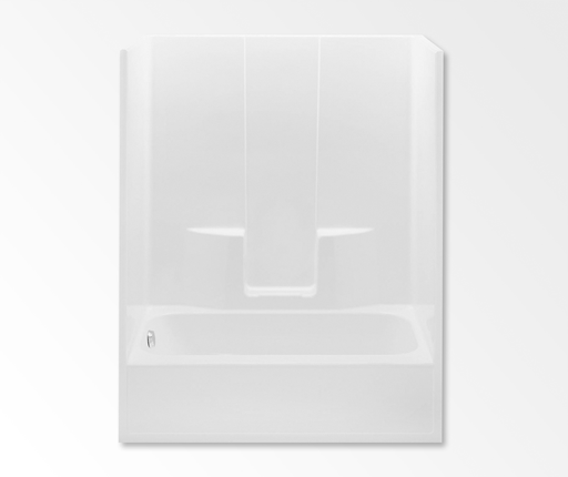 6036SGM AFR 60 x 35 AcrylX Alcove Left-Hand Drain One-Piece Tub Shower in White, White, Left-hand Drain