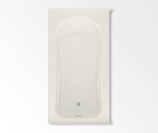 Dossi 30 Elements 60 x 30 Acrylic Alcove Right-Hand Drain Bathtub in Biscuit, Biscuit, Right-hand Drain