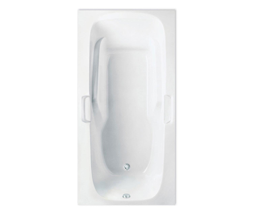 Jasmine I 60 x 36 AcrylX Drop-in Universal Drain Bathtub in White, White, Universal