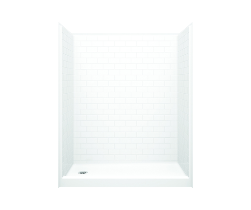 16030STTML/R AFR 60 x 30 AcrylX Alcove Right-Hand Drain One-Piece Shower in White, White, Right-hand Drain