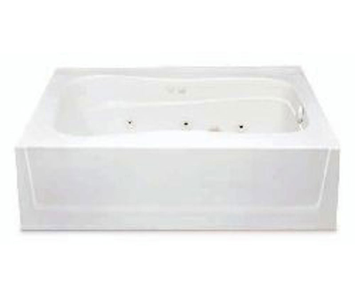 6042H 60 x 42 AcrylX Alcove Left-Hand Drain Bathtub in White, White, Left-hand Drain