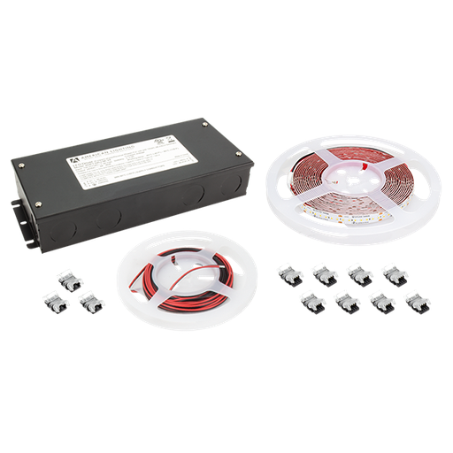 Product image for AMELI HTLHD-WW-PROKIT-16 16.4FT TRULUX PRO KIT HIGH OUTPUT HIGH DENSITY 3000K, 3.65W PER FT, 24V, DIRECT WIRE DRIVER ADPT-DRJ-96-24, (1) 15FT 2PIN WIRE (20AWG), (3) 2PIN TAPE TO TAPE SNAP CONNECTOR, (6) 2PIN TAPE TO WIRE SNAP CONNECTOR