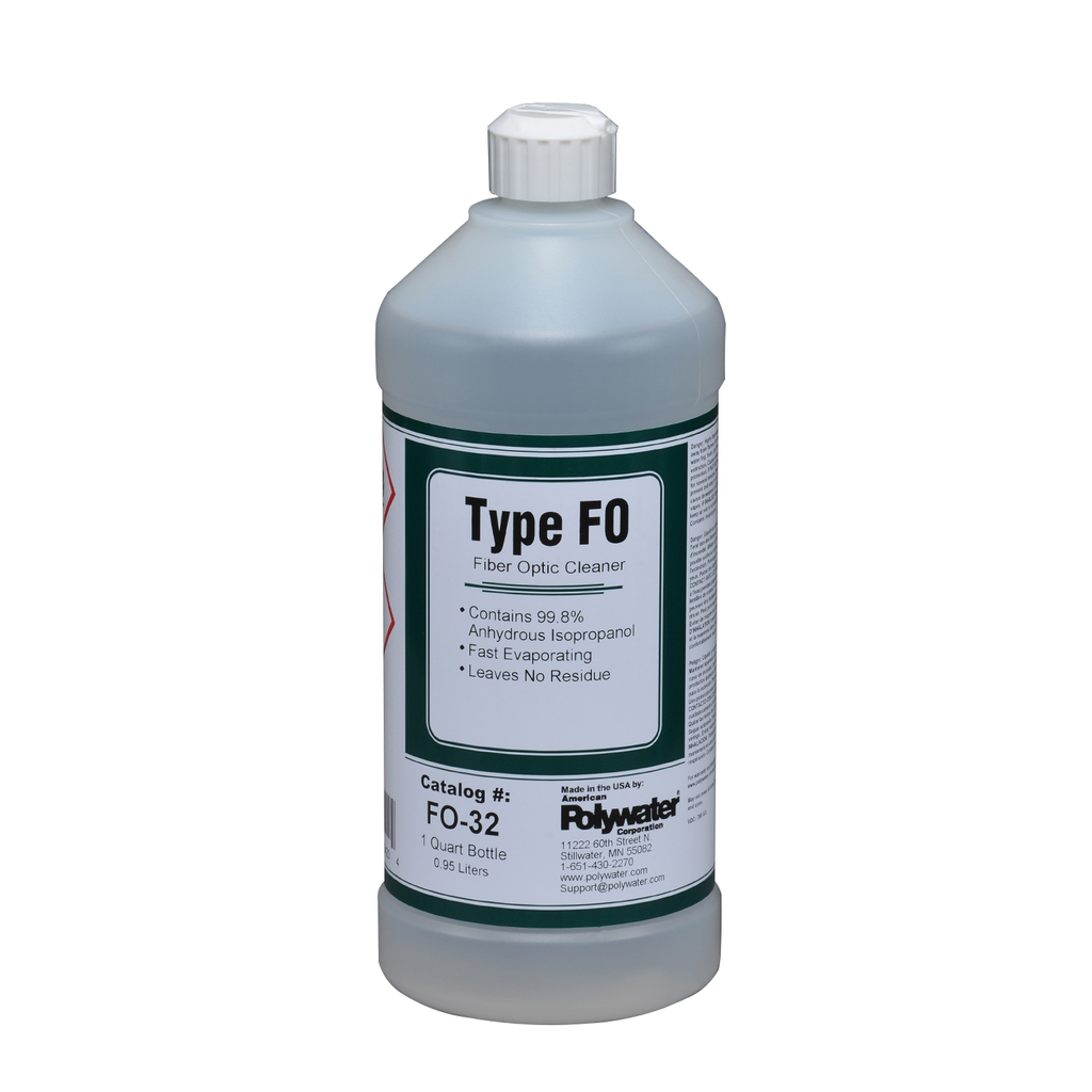 Product image for POLYWATER FO-32 32OZ 99.8% ALCOHOL FIBER CLEANER