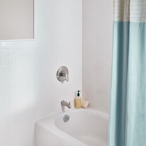 Colony Pro Bath/Shower Trim Kit with Water Saving Shower Head, without valve body., BRUSHED NICKEL