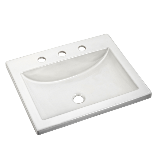 Studio Drop-In Sink with 8 inch Centers Hole in White, WHITE
