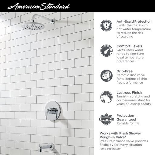STUDIO S PB Bath/Shower Trim W/ PB Cartridge, BRUSHED NICKEL