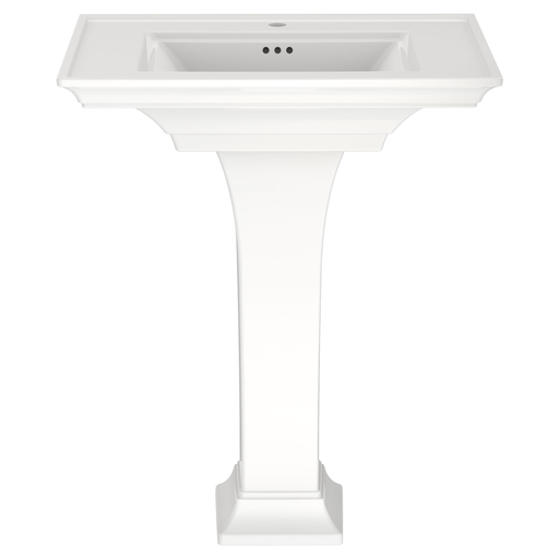 Town Square S Pedestal Sink - Center Hole Only, WHITE