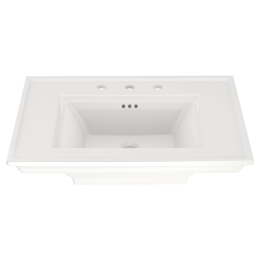 Town Square S Ped Lav 8 Ctr Top -Wht, WHITE