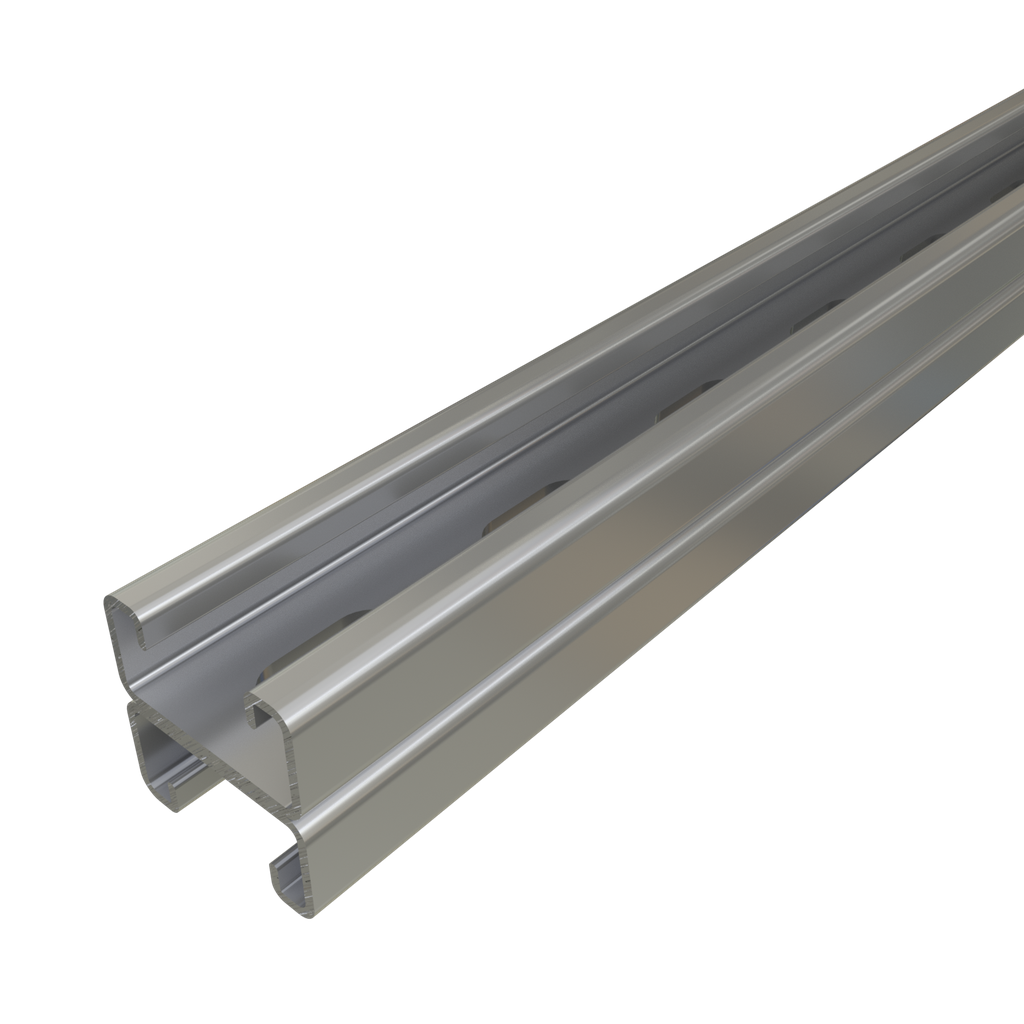 Product image for Unistrut P4101T-10DF 1-5/8" x 1-5/8" x 10' Back-to-Back Welded Strut Channel with Slots, 14 Gauge, Steel, Defender Finish