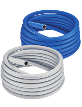 Product image for Calbrite S60500CTHG-W 1/2" x 25' Stainless Steel 316 White Hygienic PVC Coated Flex Conduit
