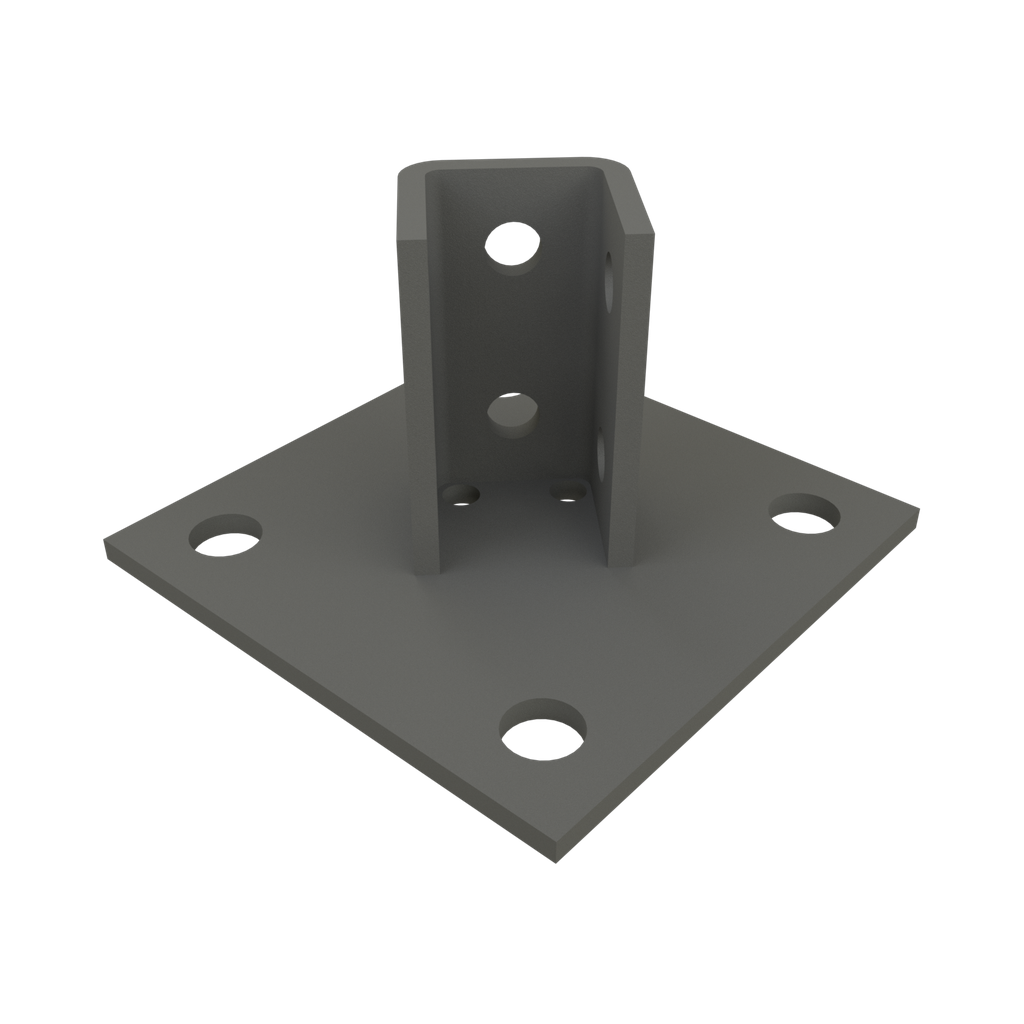 Product image for Unistrut P2072ADF 6" x 3-3/4" x 6" Post Base, Steel, Defender Finish, 1-5/8" Series
