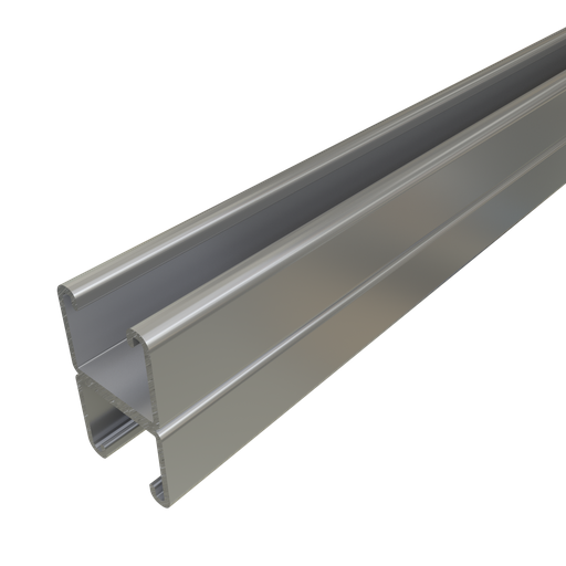 Product image for Unistrut P3001 10PG 1-5/8" x 2 3/4" x 10', Back-to-Back Solid Strut Channel, 12 Gauge, Steel, Pre-Galvanized