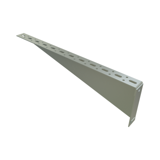 Product image for Unistrut P2502L HG 1-5/8" x 28" x 7-7/16" Slotted Strut Bracket, Left Hand, Steel, Hot-Dip Galvanized, 1-5/8" Series