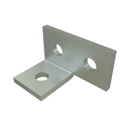 Product image for Unistrut P1822-HG 3-Hole 90. Fitting, Right Hand, Steel, Hot-Dip Galvanized