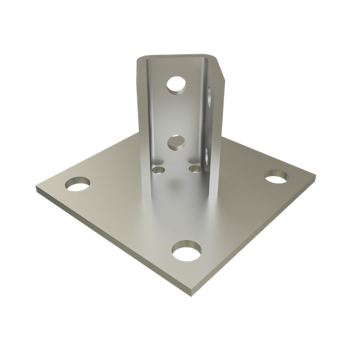 Product image for Calpipe S45800PBSQ 1-5/8" Strut for Stainless Steel 316 Square Post Base